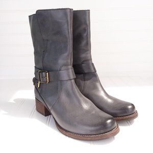 Clarks Blue/Gray Leather Pull On Mid-Calf Boots